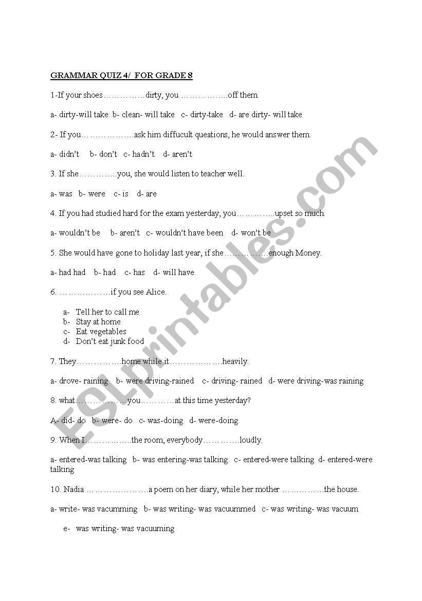 test for sbs worksheet