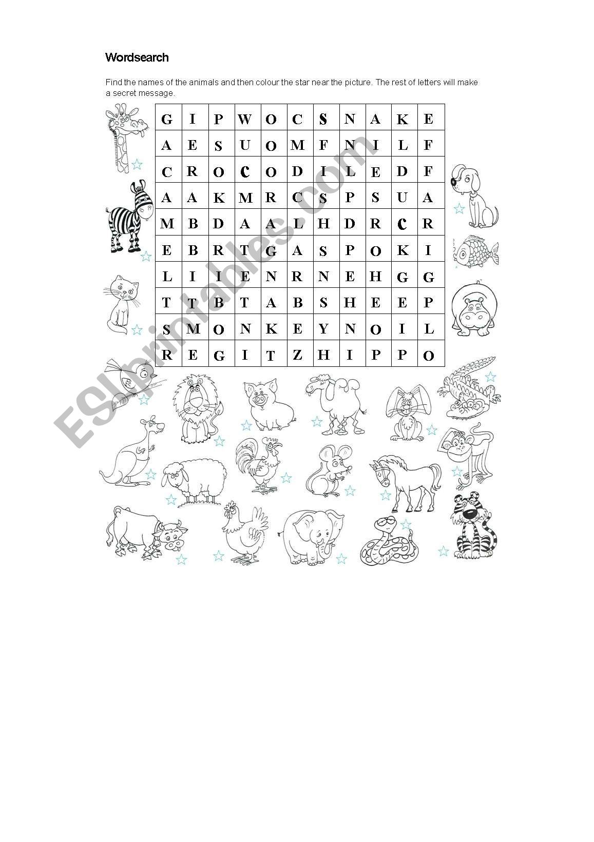 ANIMALS worksheet