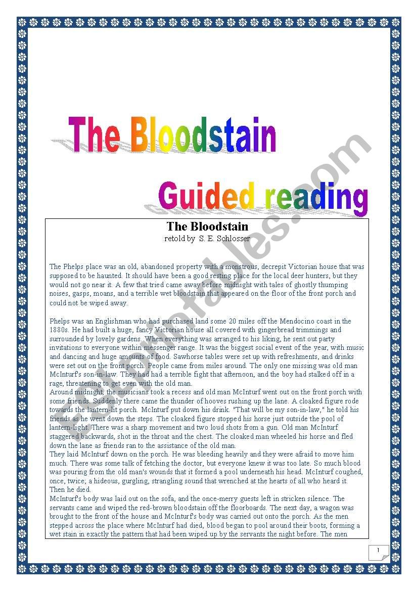 American folklore series: the Bloodstain PROJECT (long version, 9 pages)