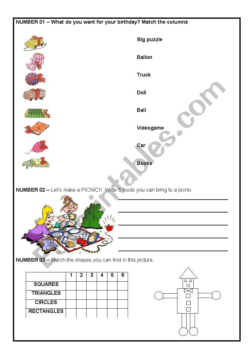 exercise worksheet