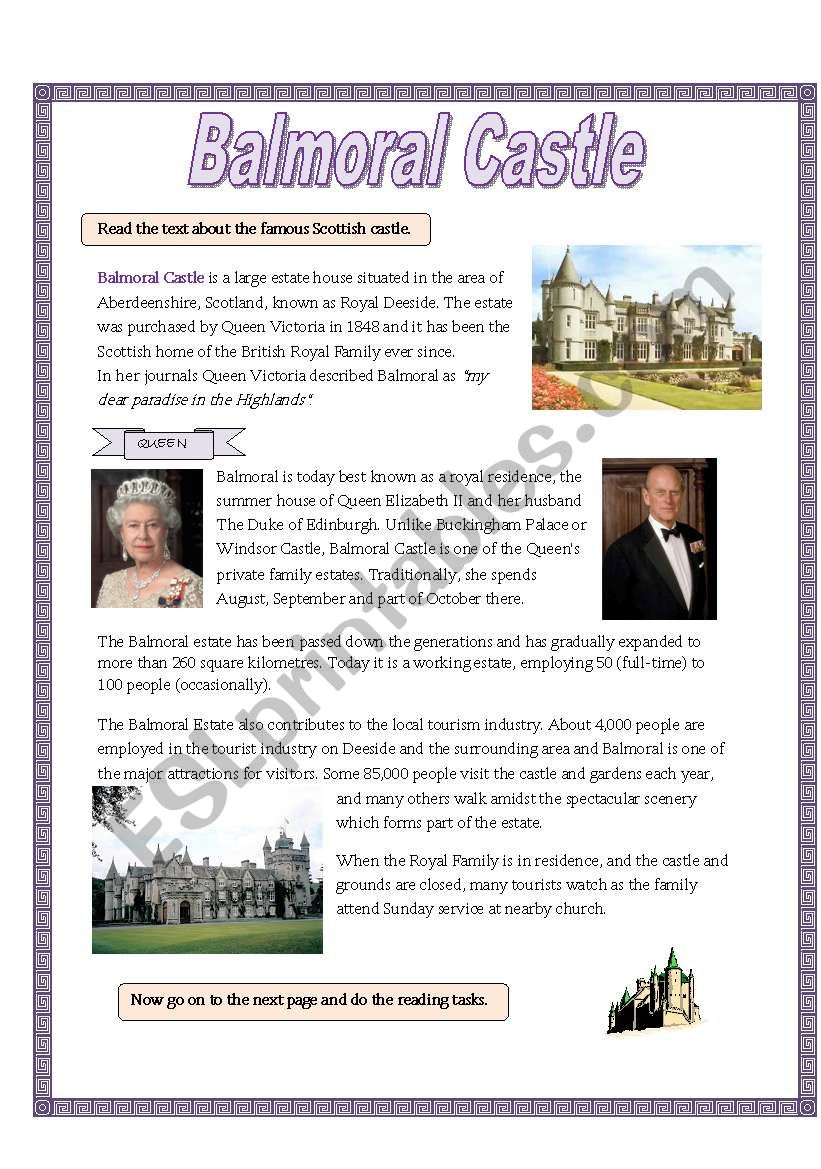 Balmoral Castle worksheet