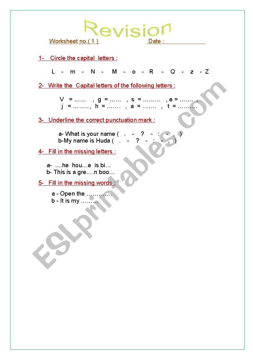 letters  worksheet