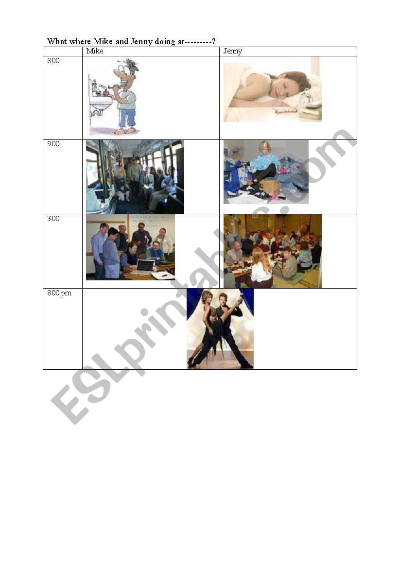 Past continuous worksheet