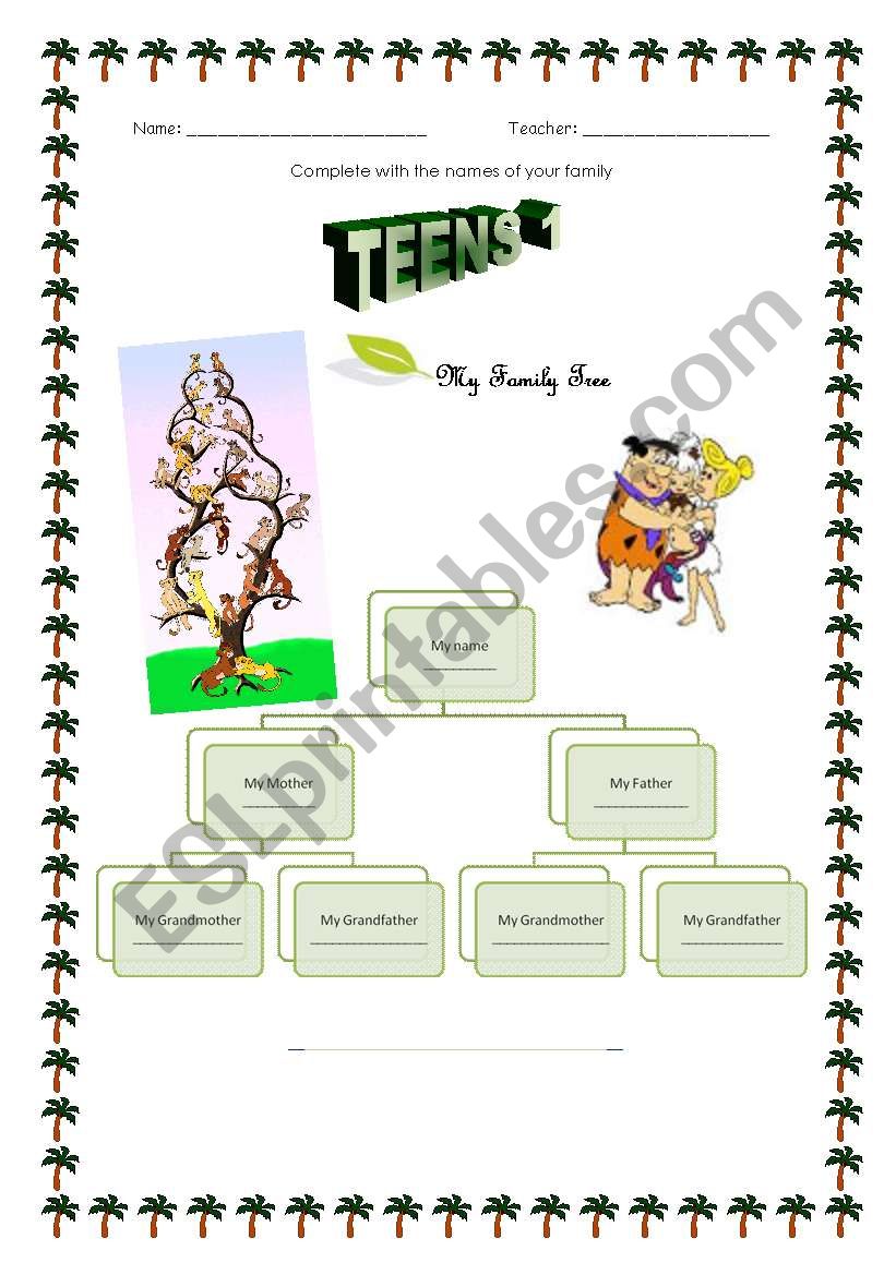 Family Tree worksheet