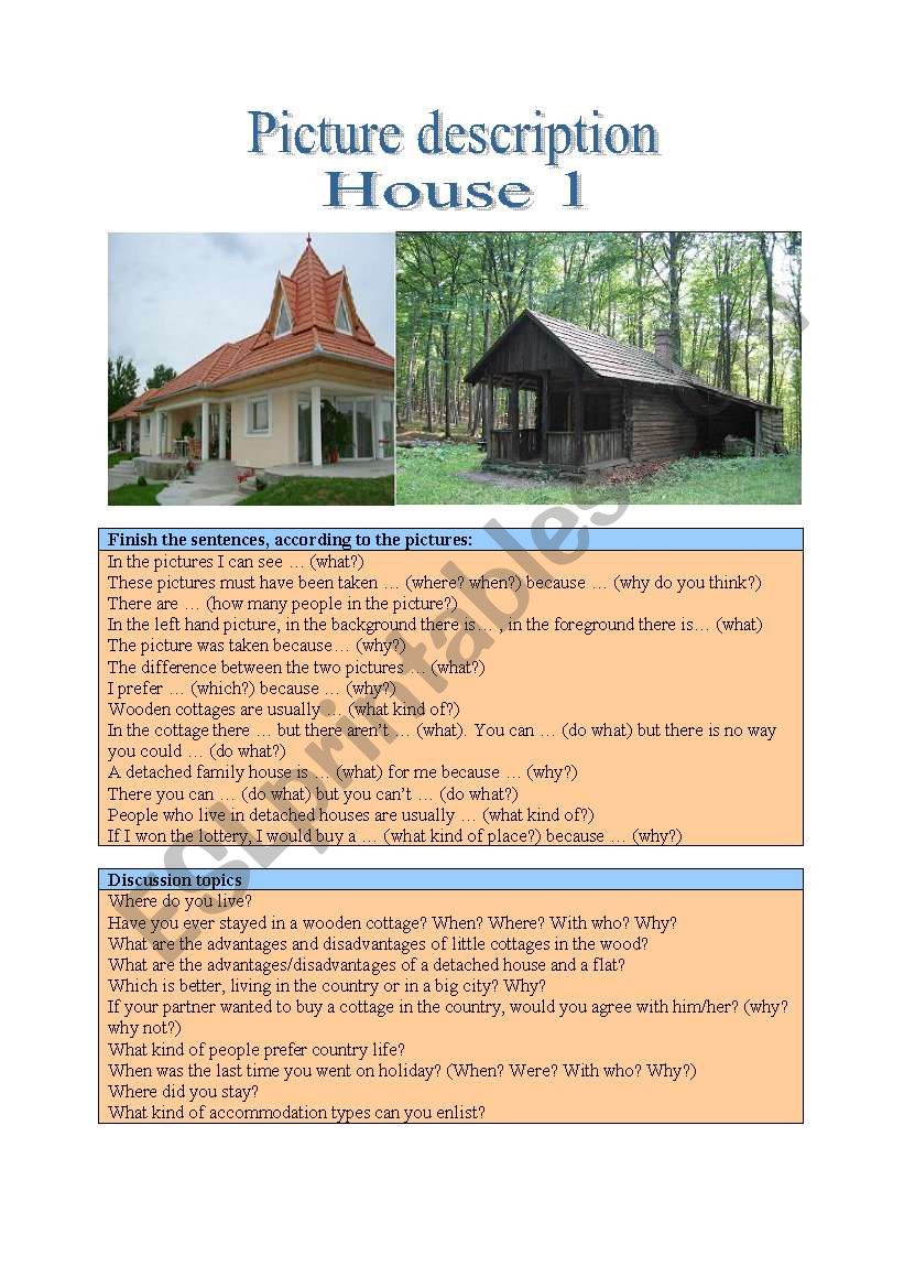 Picture description - Home 1 worksheet