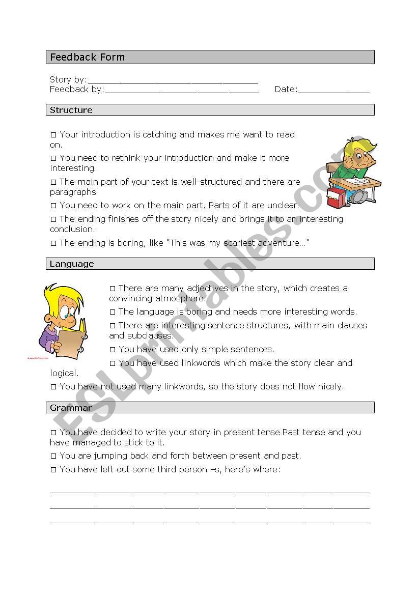 Feedback Form worksheet