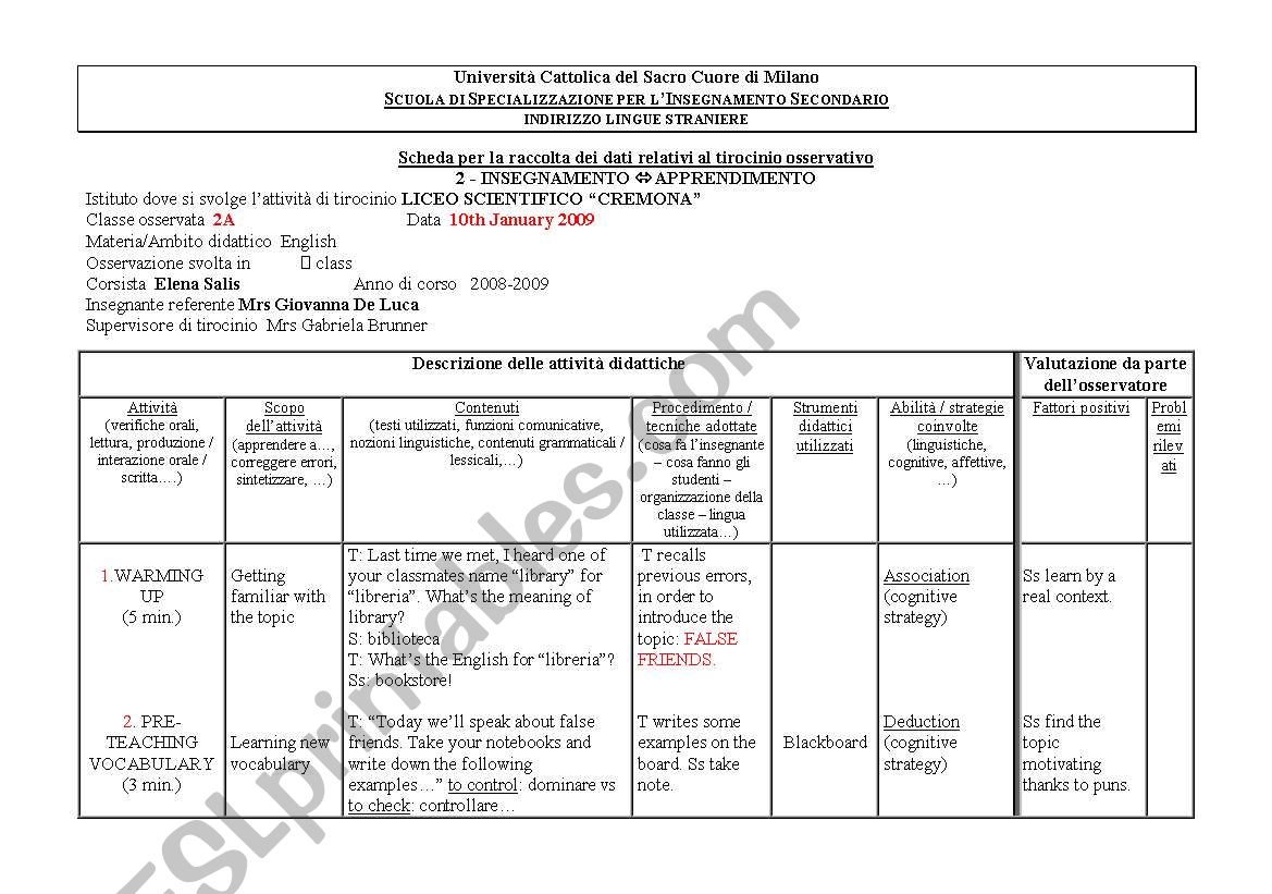 upper secondary school- 2A worksheet