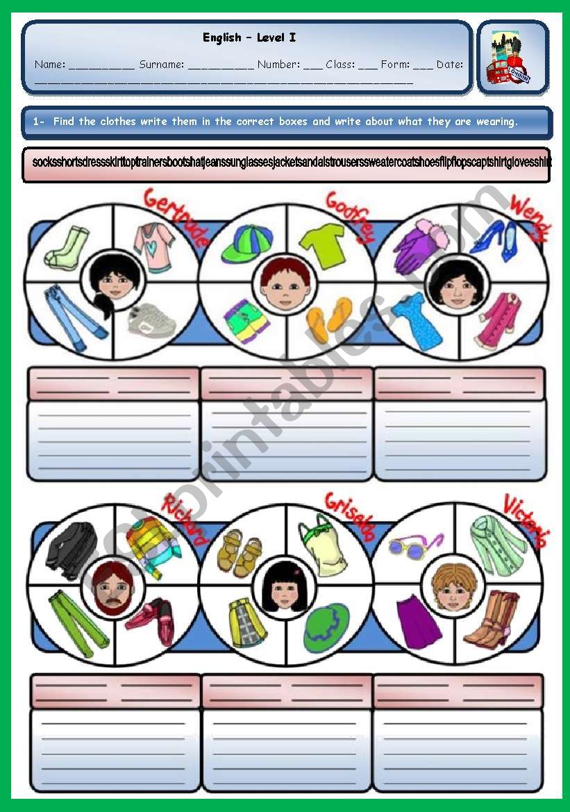 What Are They Wearing Worksheet