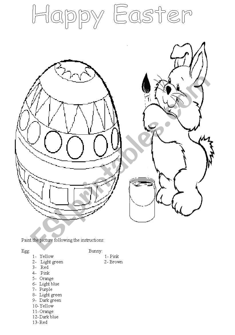 happy easter worksheet