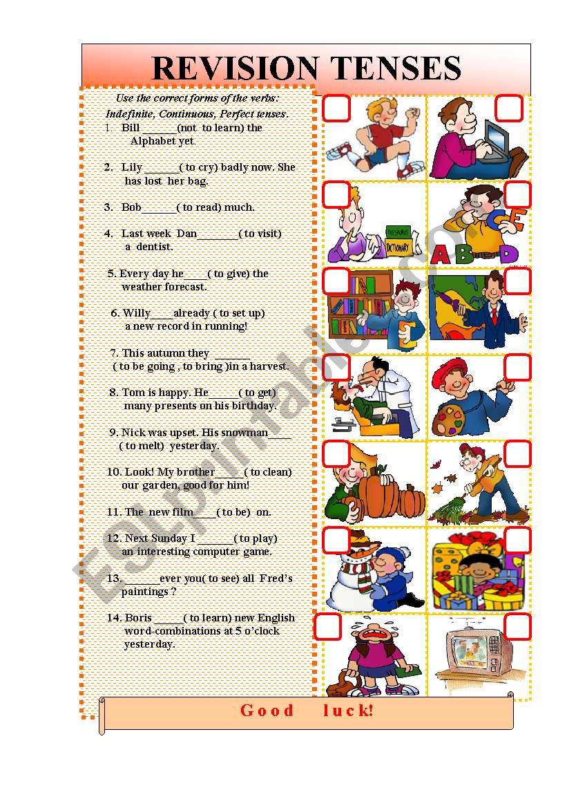 Lets review the Tenses! worksheet