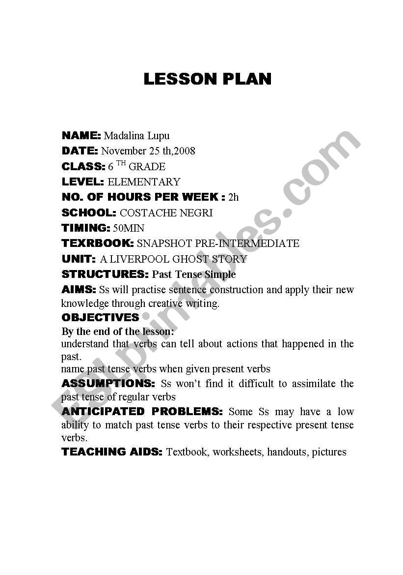 Past Simple worksheet