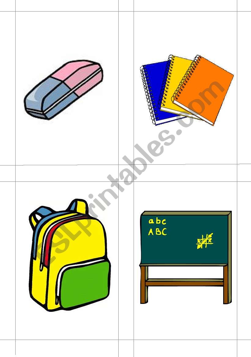 School Objects Flashcards #3 worksheet
