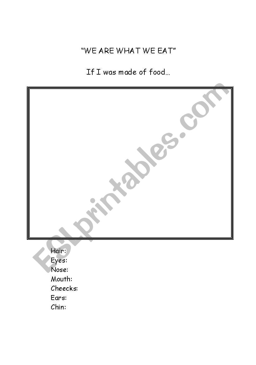 if I was made of food worksheet