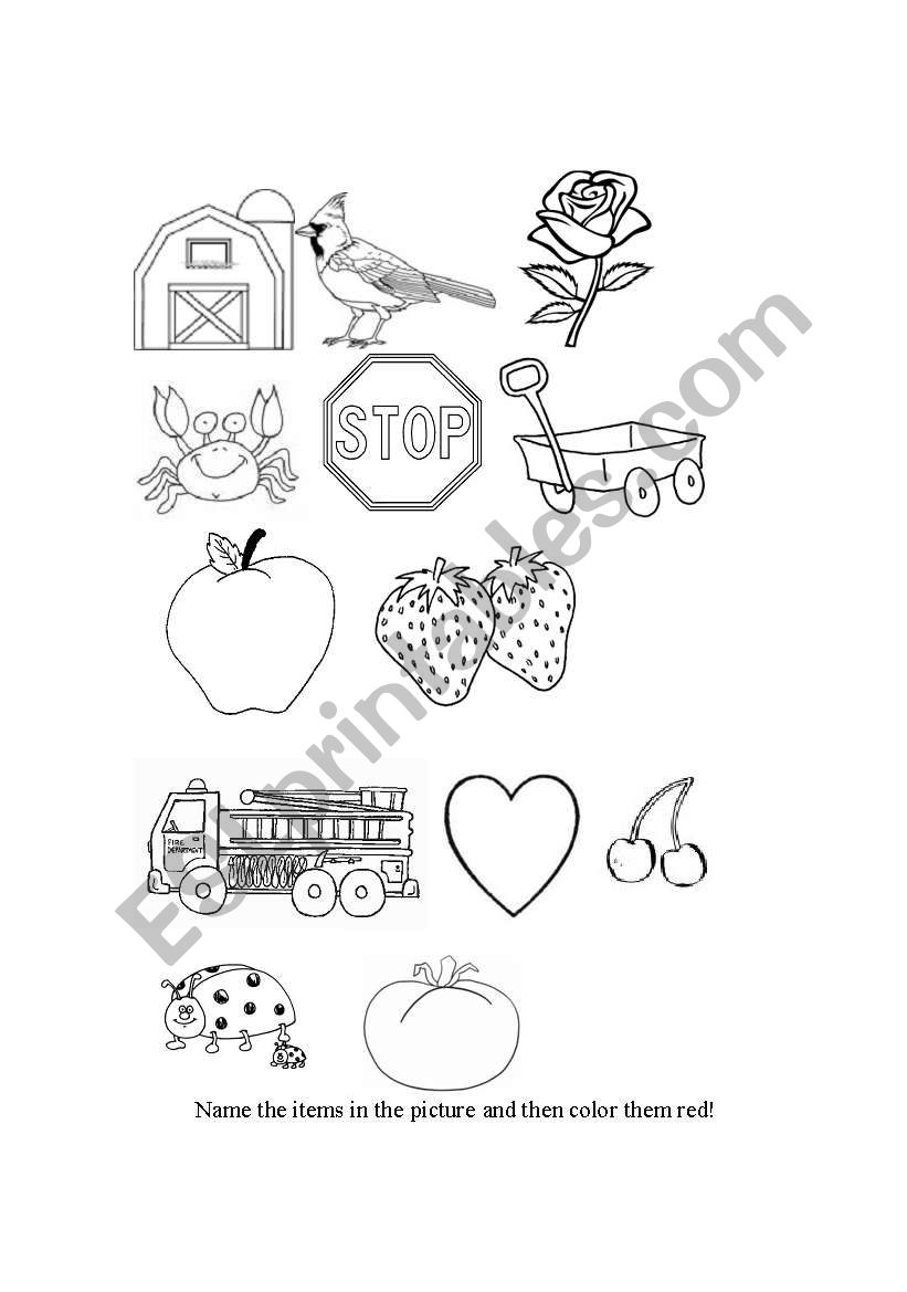The Color Red worksheet