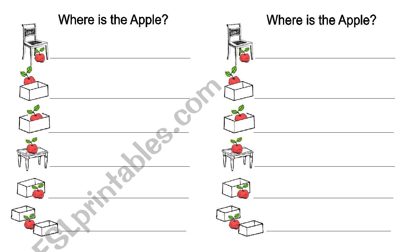 PREPOSITIONS  (Where is the Apple?)
