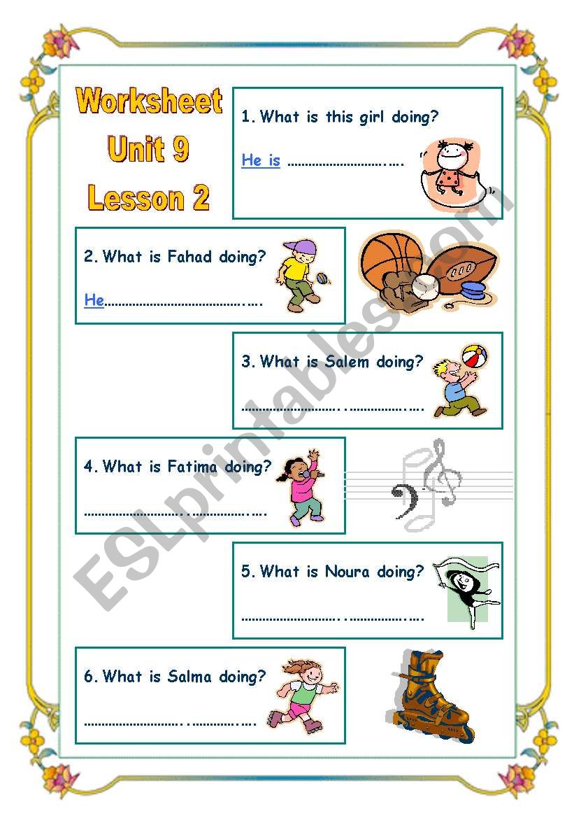 actions worksheet