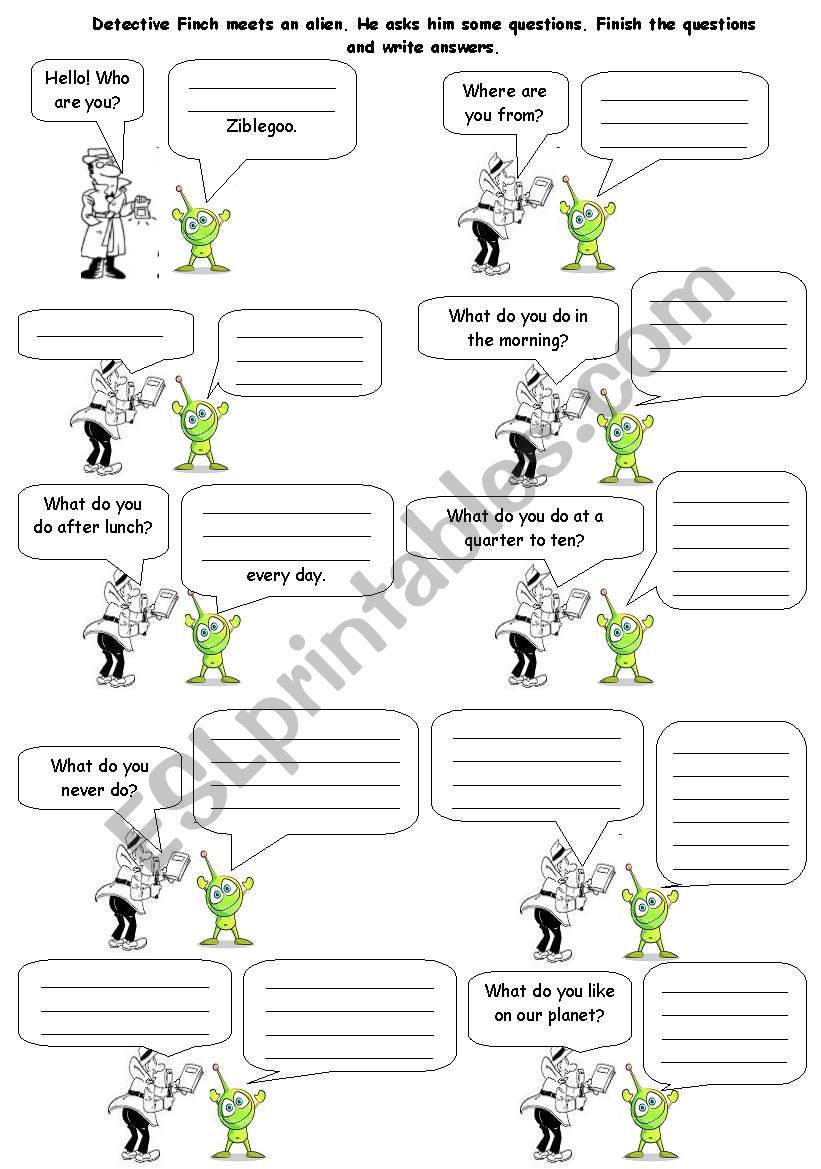 Dialogue with an Alien worksheet