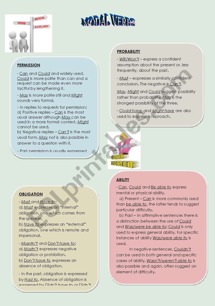 Modal verbs worksheet