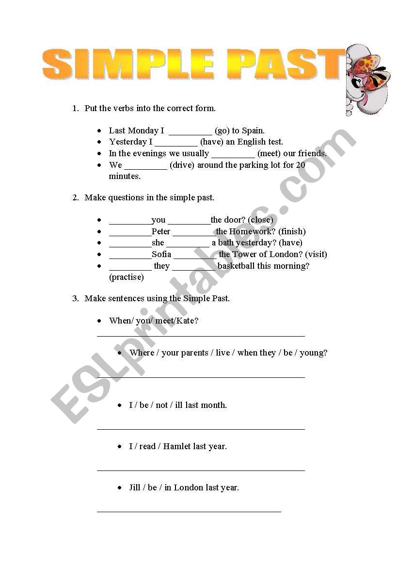 simple past worksheet