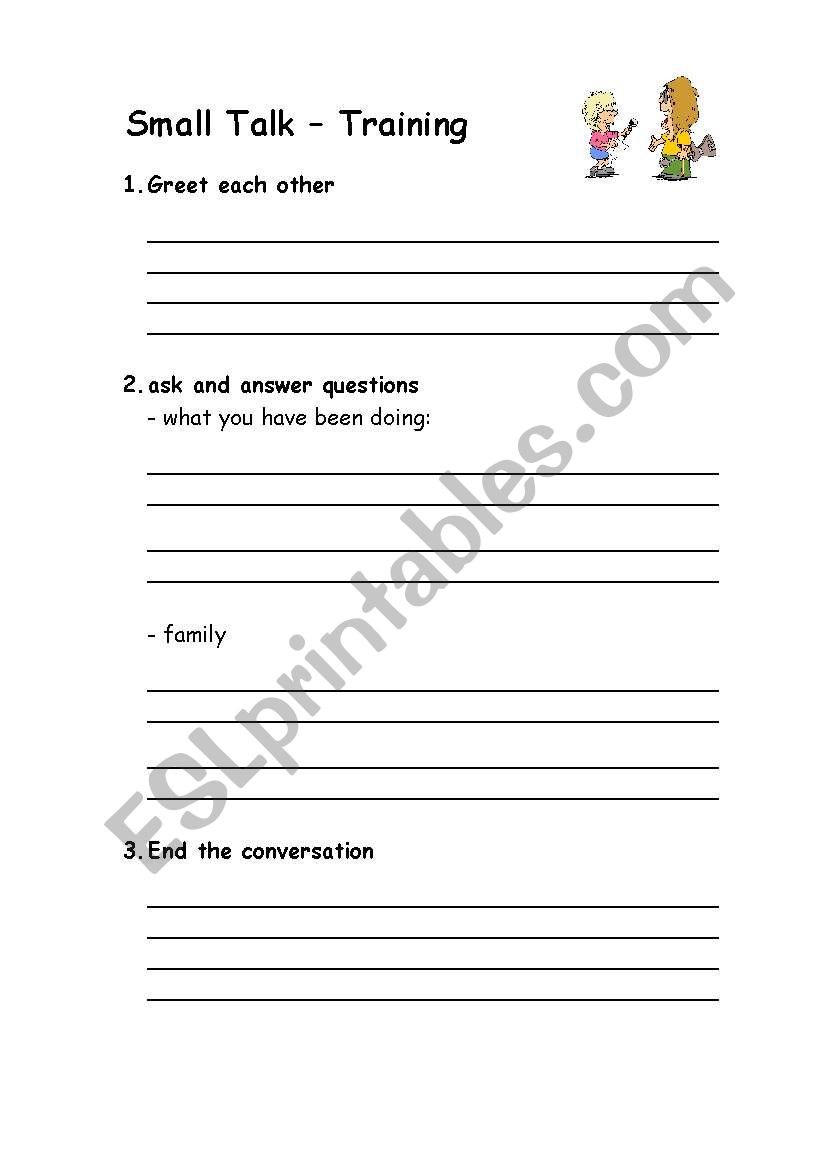 Small Talk Training worksheet