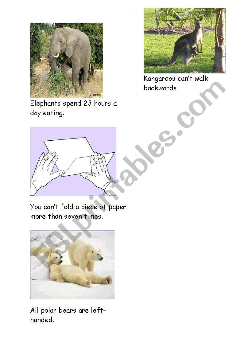 strange facts 2 worksheet