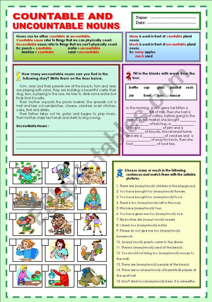 Countable and uncountable nouns