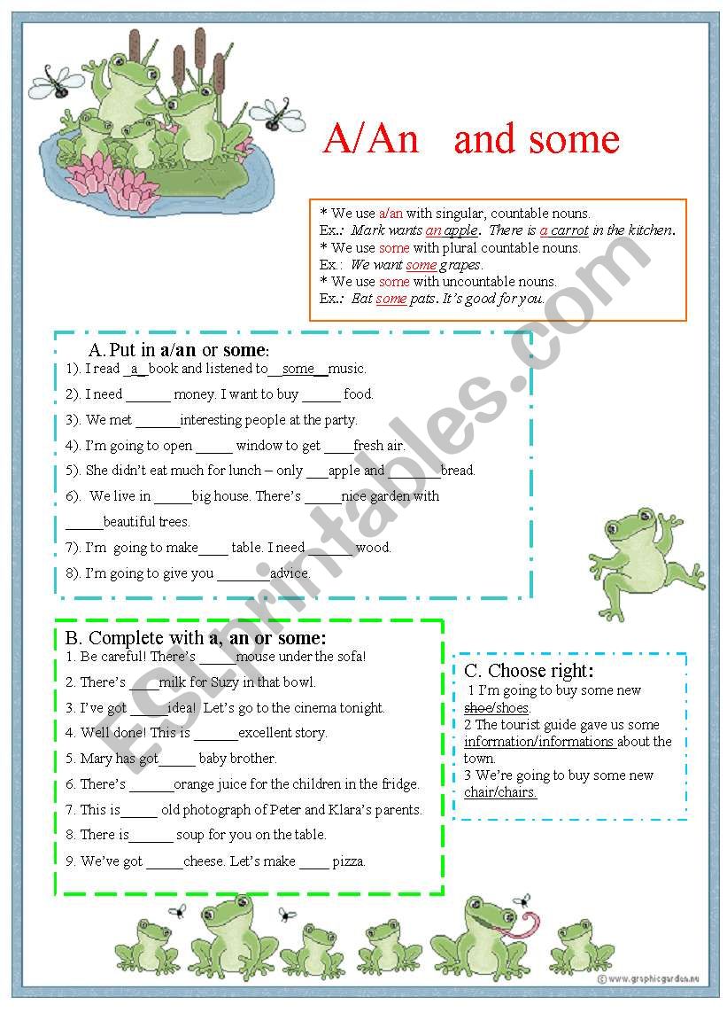 Aan and some worksheet