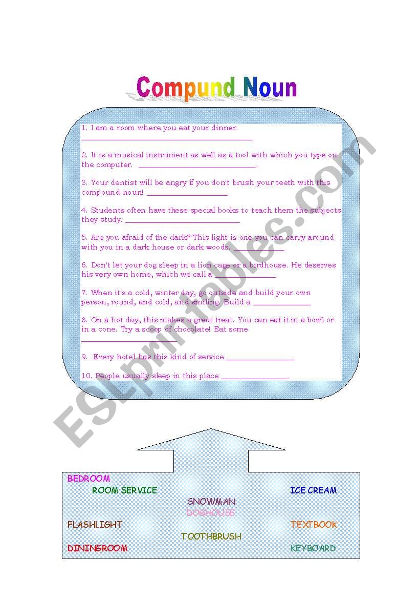 Compund Noun worksheet