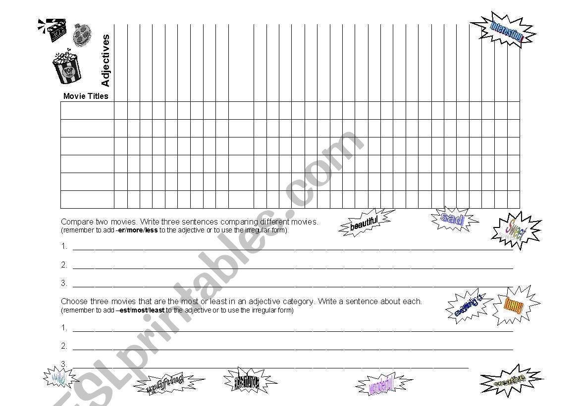 Movie Comparison Form worksheet