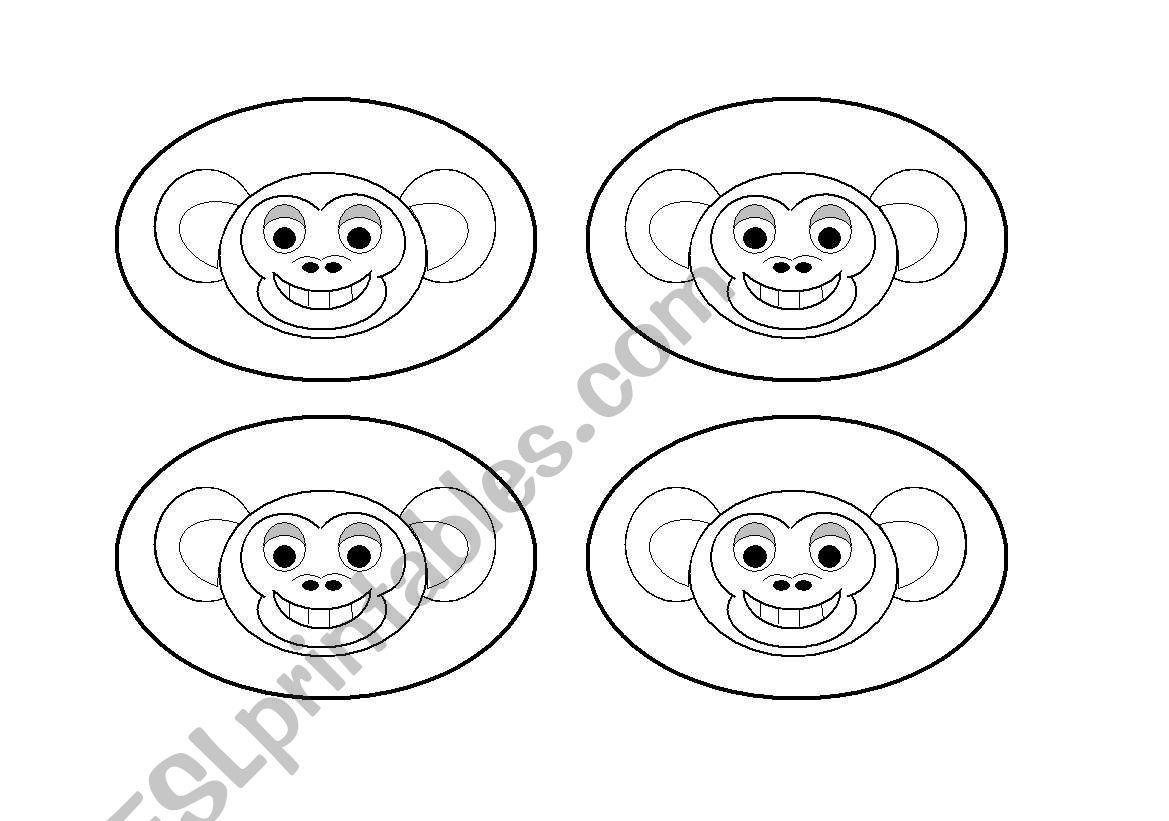 Monkey Cards Black and White (Add your own text.) Use them with my monkey gameboard.