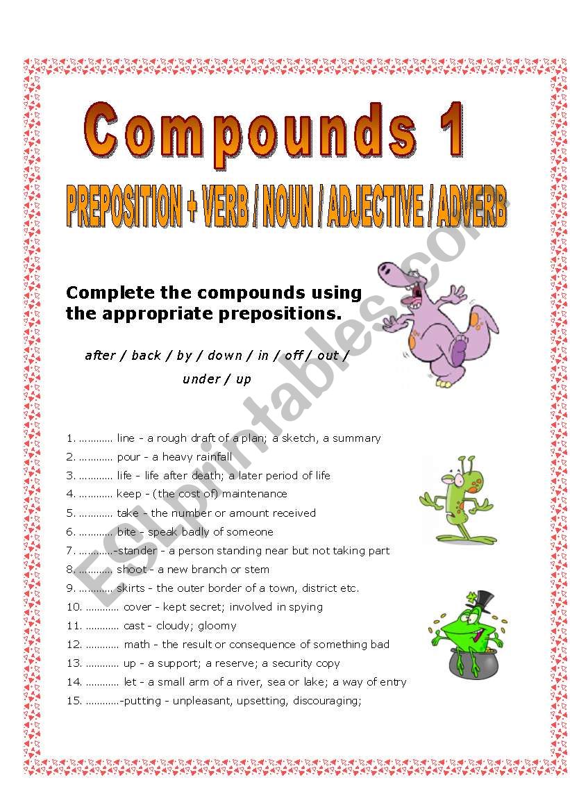 Compounds 1 - 2 pages worksheet