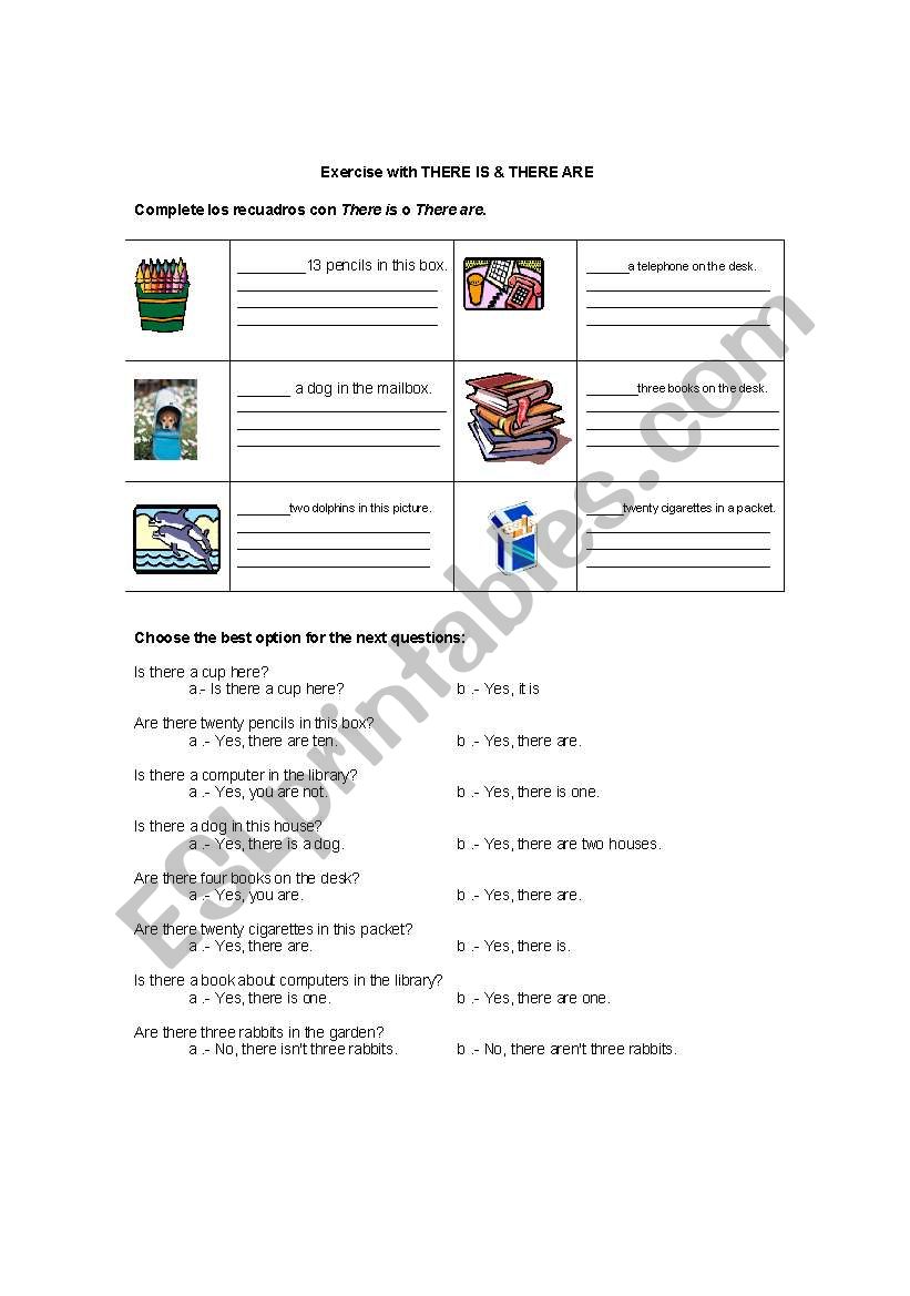 Exercise with there is worksheet