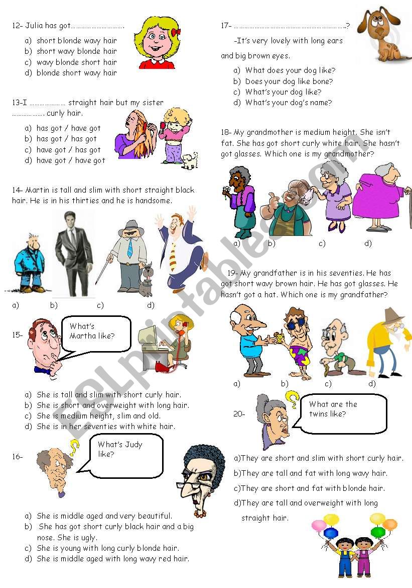 describing people 2 worksheet