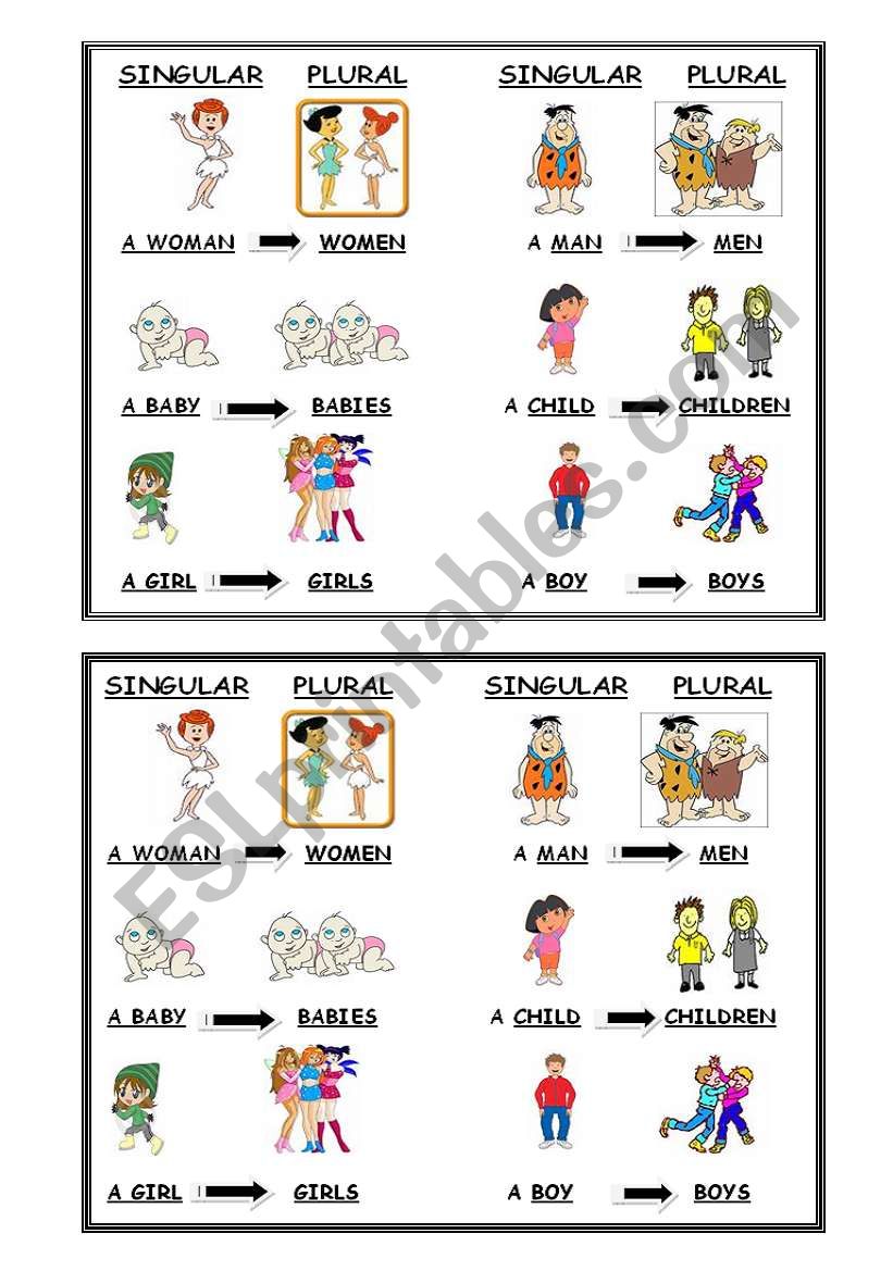 plural- singular nouns worksheet