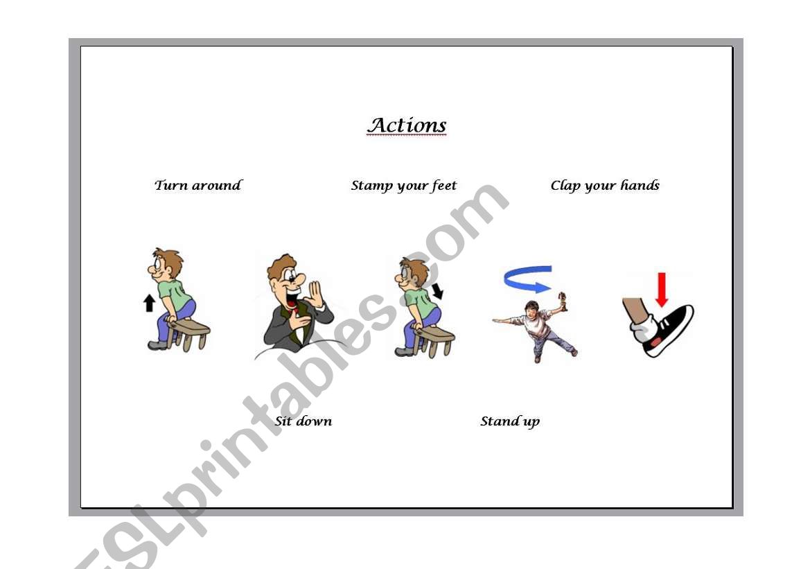Actions in the class worksheet