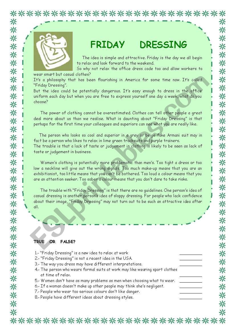 Reading Comprehension worksheet