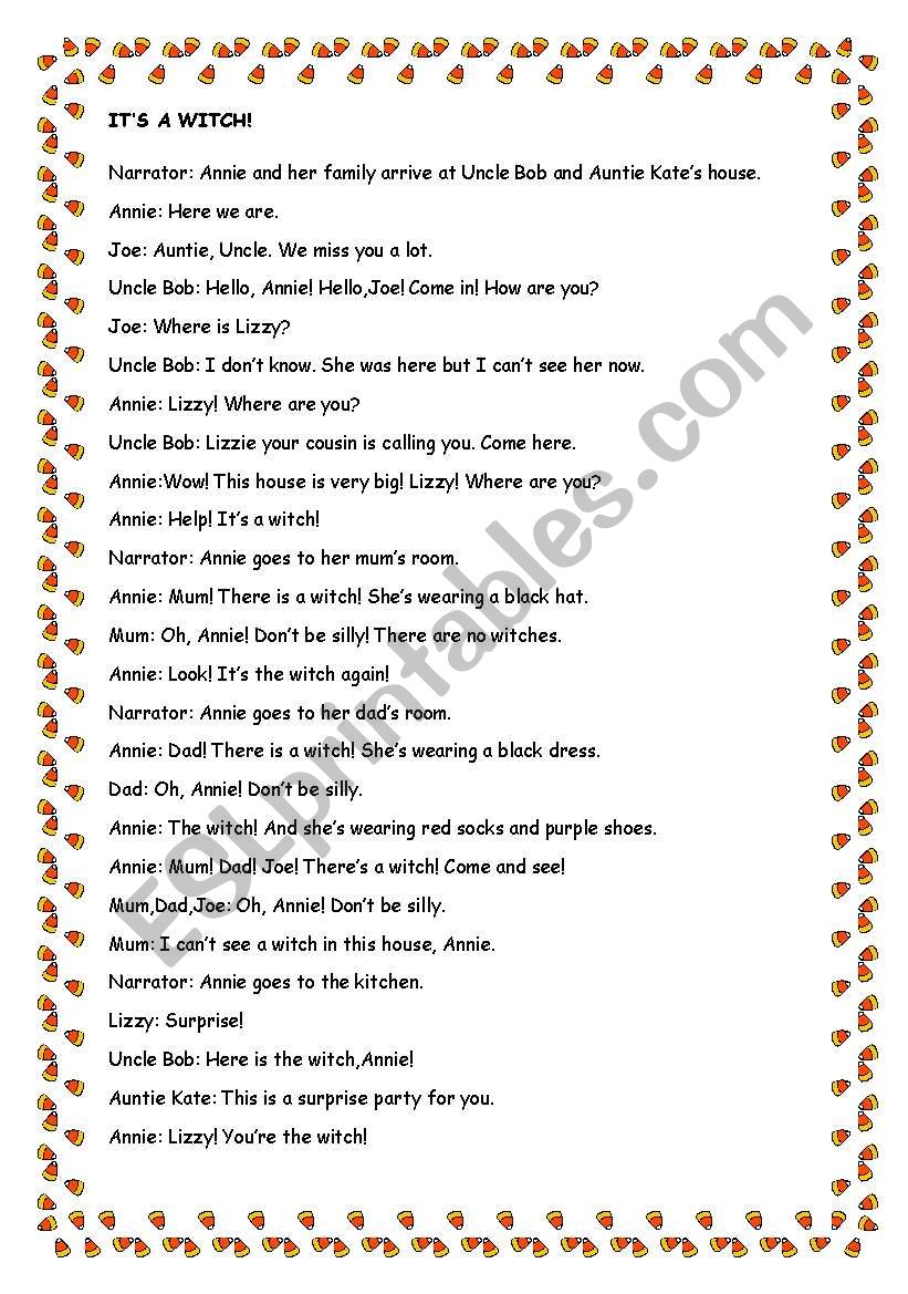 ItÂ´s a witch! role play worksheet