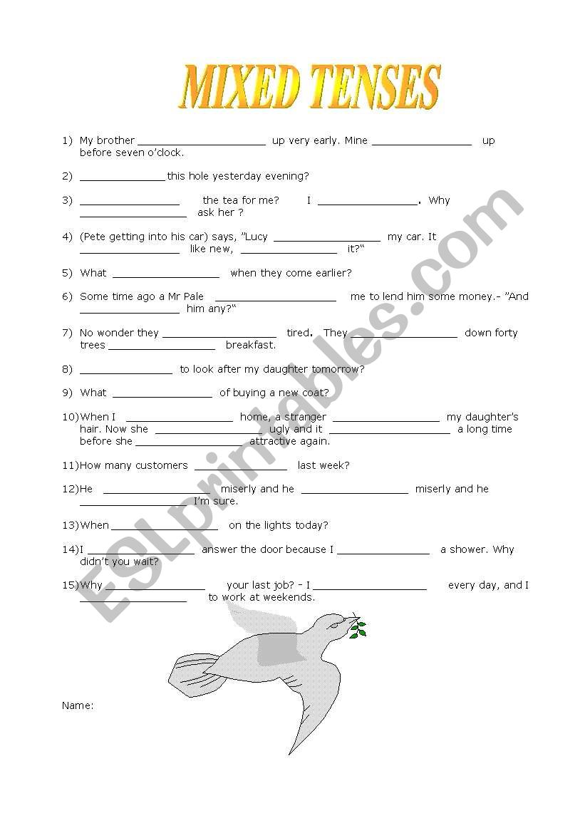 Mixed Tenses worksheet