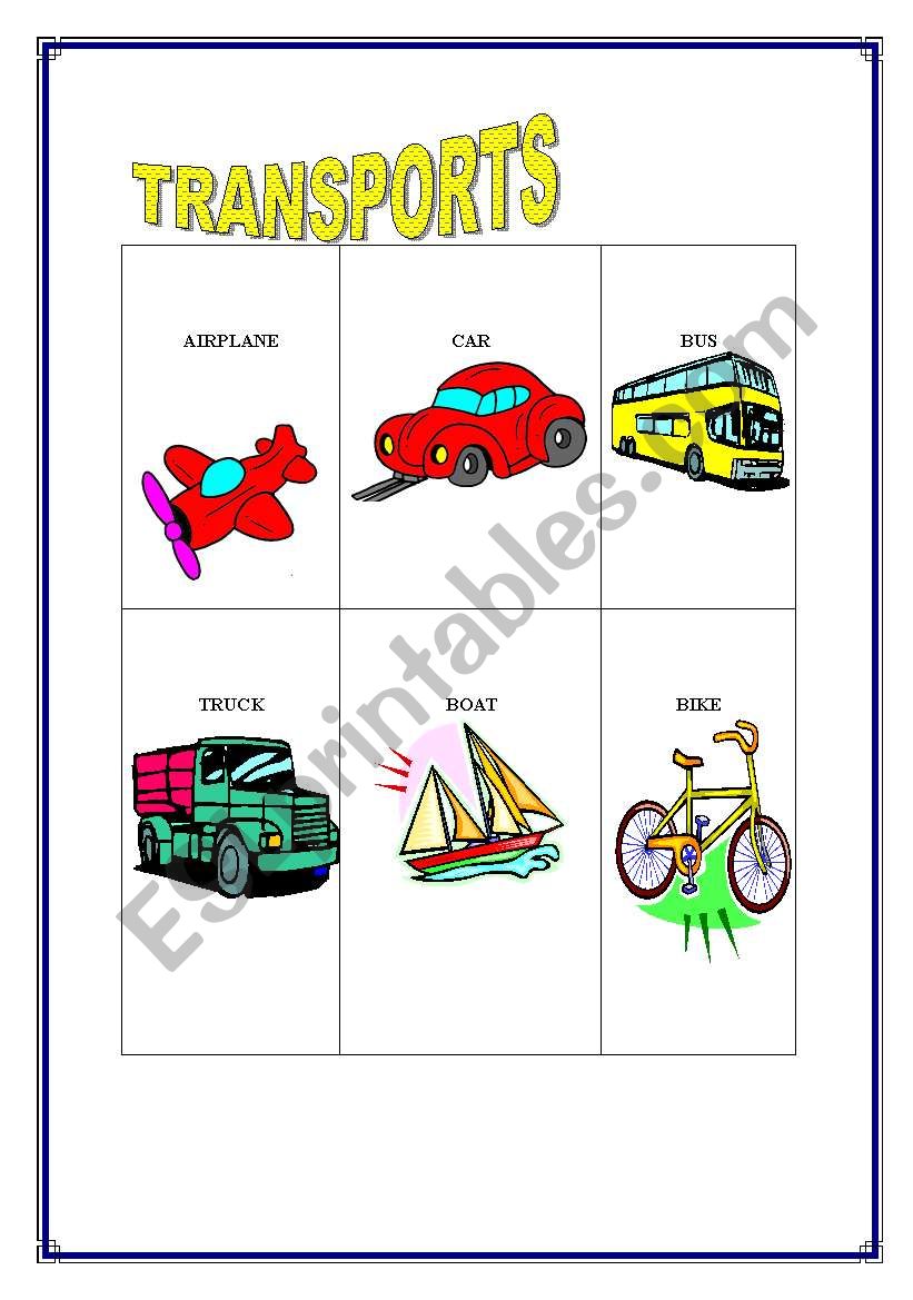 transports worksheet