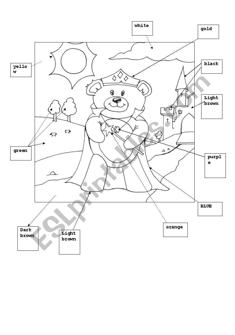 BEAR MANIA COLORING PAGE worksheet