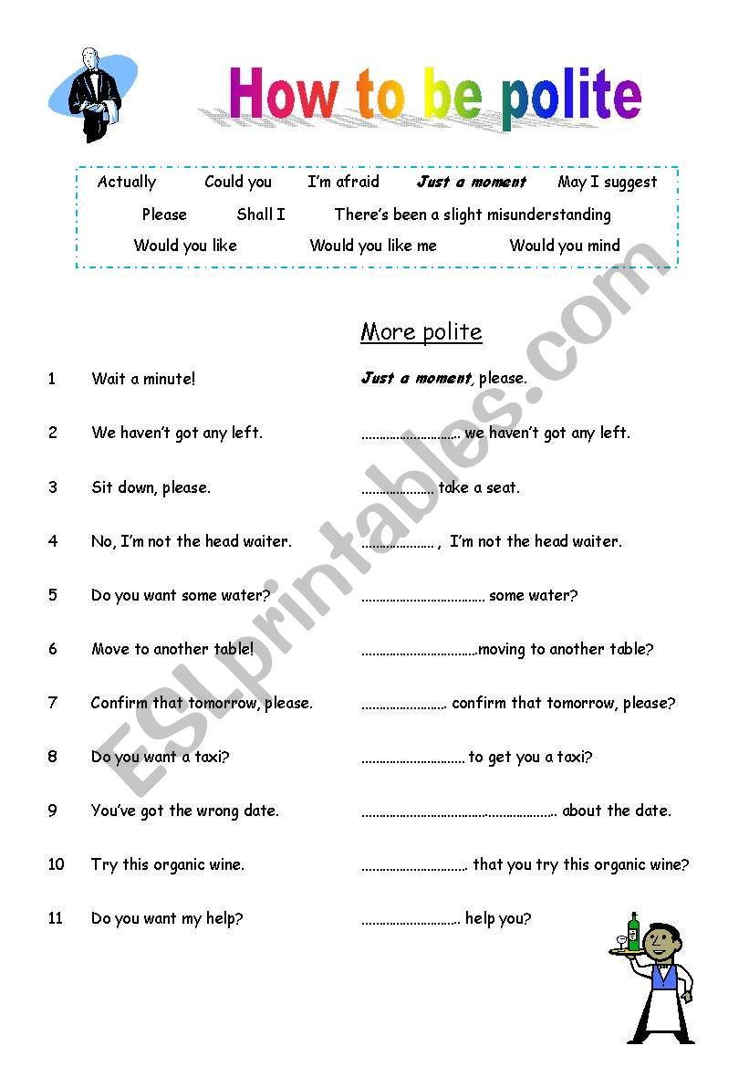 How to be polite worksheet