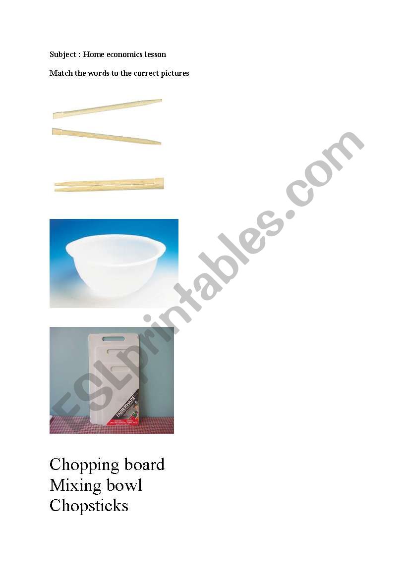 Kitchen Utensils worksheet