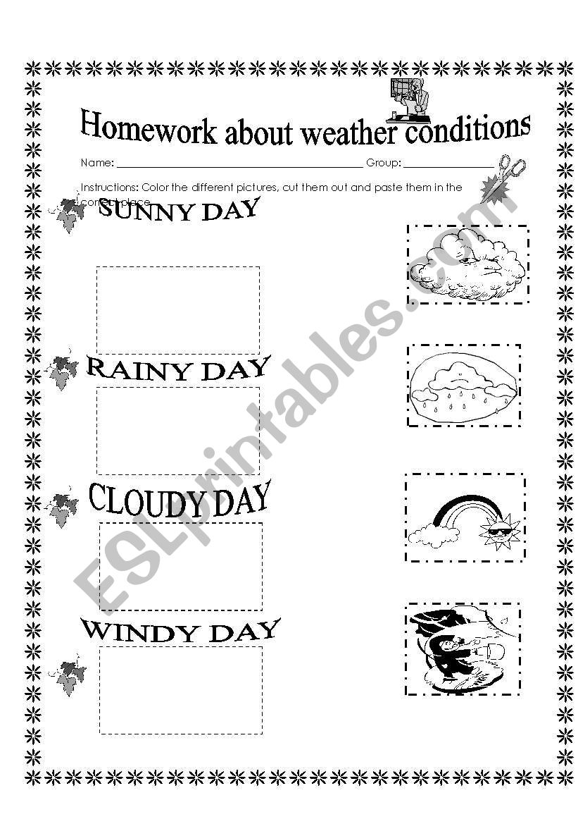 Homework about weather conditions