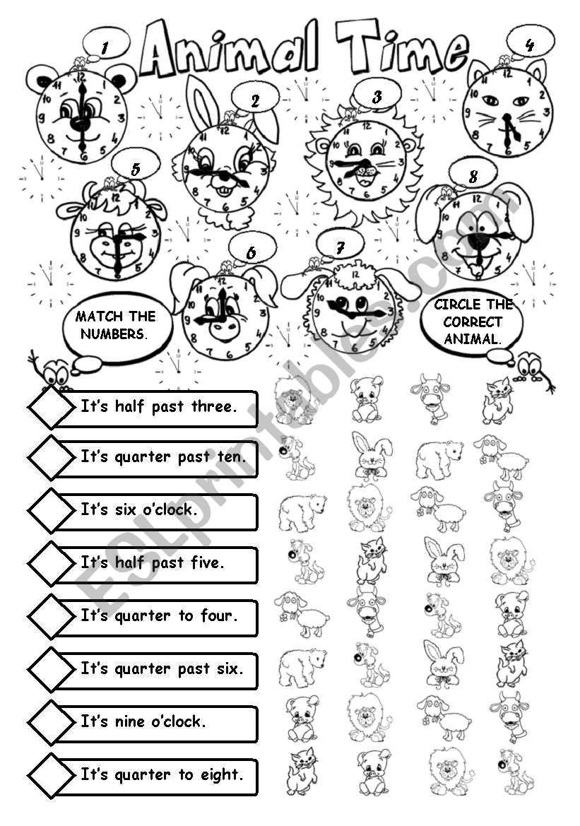 Animal Time worksheet