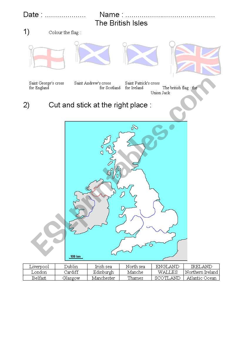british isles worksheet