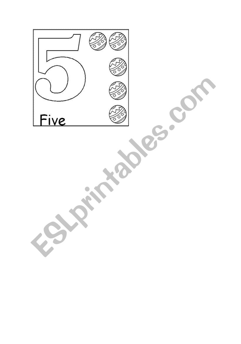 Flashcard on number part 3 ( only number 5)