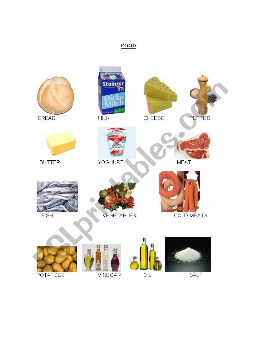 BASIC FOOD worksheet