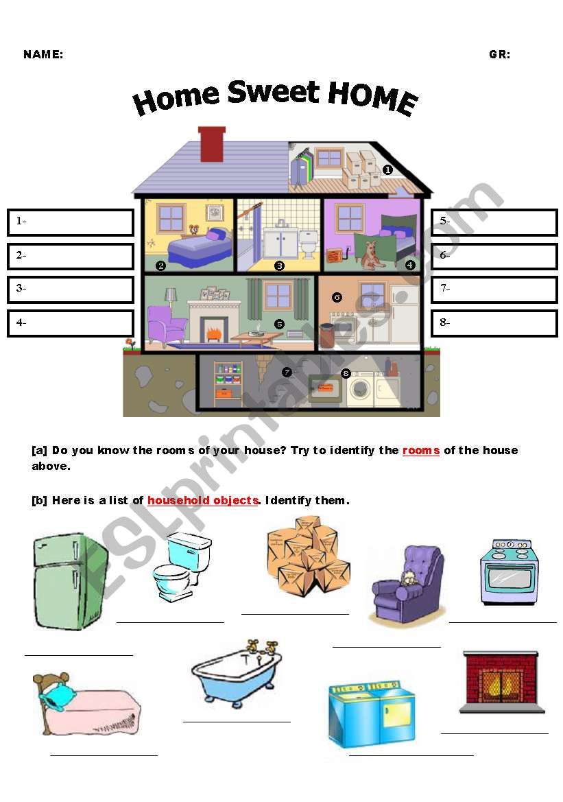 HOME SWEET HOME (vocabulary, simple present, writing)