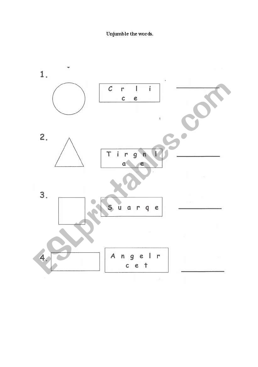 Shapes worksheet