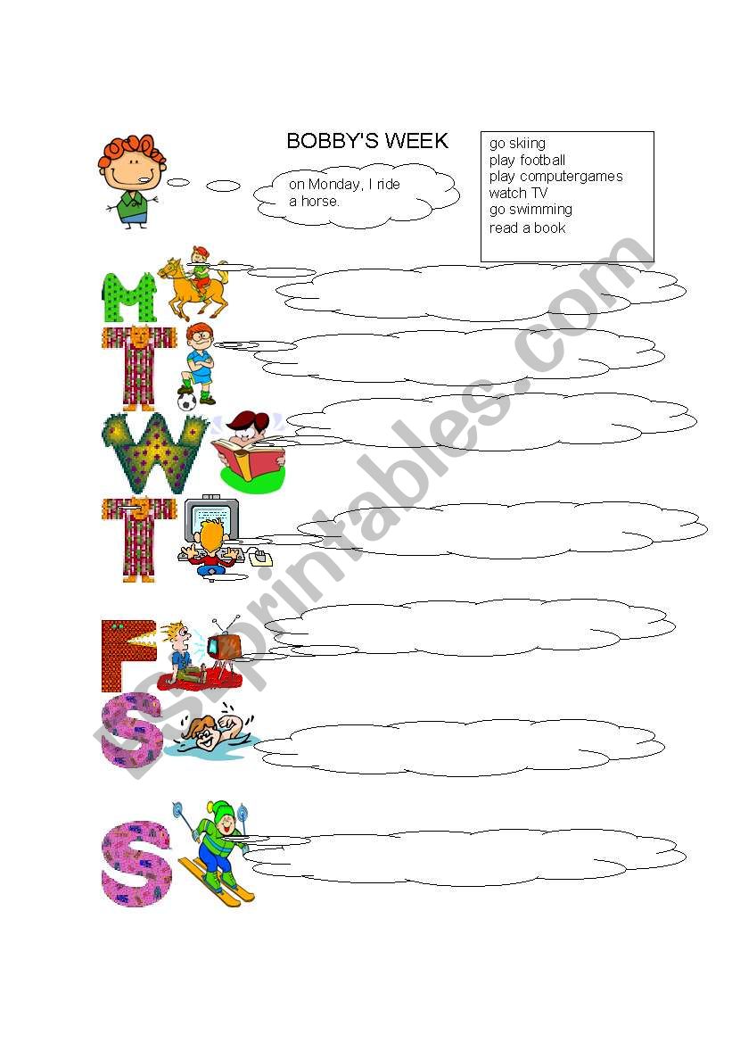 BobbyÂ´s week worksheet